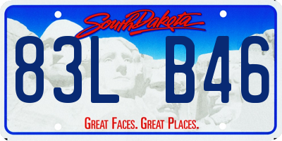SD license plate 83LB46