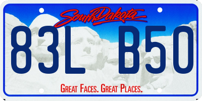 SD license plate 83LB50