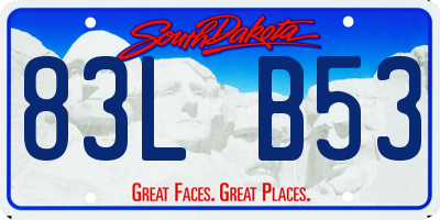 SD license plate 83LB53