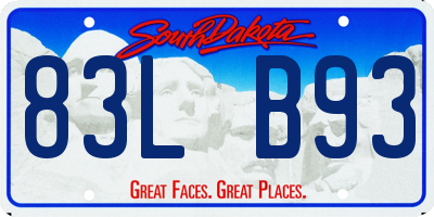 SD license plate 83LB93