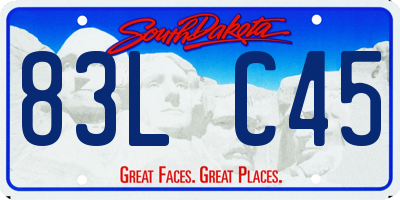 SD license plate 83LC45