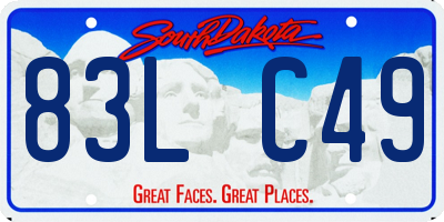 SD license plate 83LC49