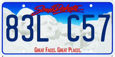 SD license plate 83LC57