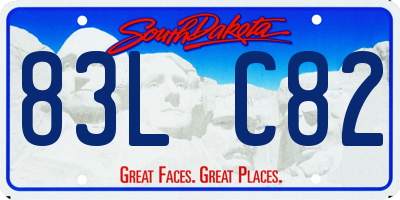 SD license plate 83LC82