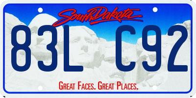 SD license plate 83LC92