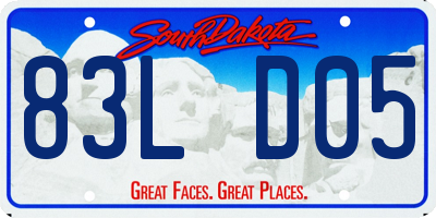 SD license plate 83LD05