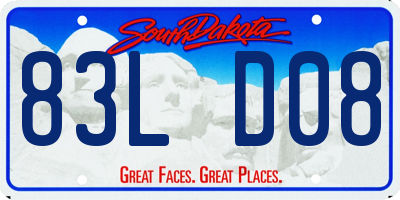 SD license plate 83LD08