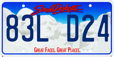 SD license plate 83LD24