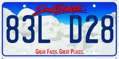 SD license plate 83LD28