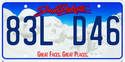 SD license plate 83LD46
