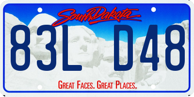 SD license plate 83LD48