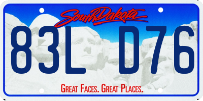 SD license plate 83LD76