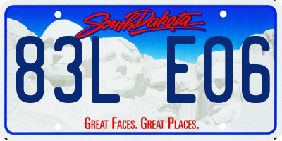 SD license plate 83LE06