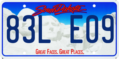 SD license plate 83LE09