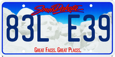 SD license plate 83LE39