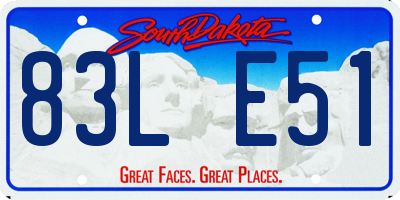 SD license plate 83LE51