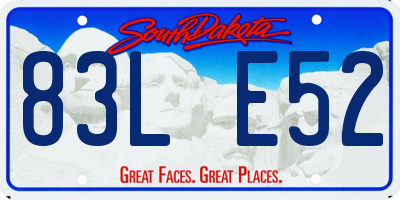 SD license plate 83LE52