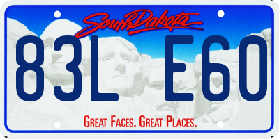 SD license plate 83LE60