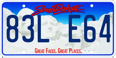 SD license plate 83LE64