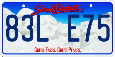 SD license plate 83LE75