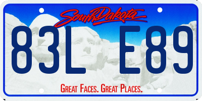 SD license plate 83LE89