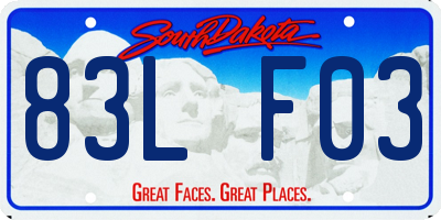 SD license plate 83LF03