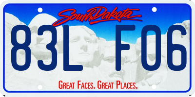 SD license plate 83LF06