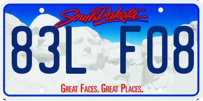 SD license plate 83LF08