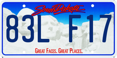 SD license plate 83LF17