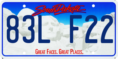 SD license plate 83LF22