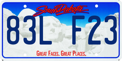 SD license plate 83LF23