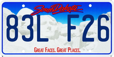 SD license plate 83LF26