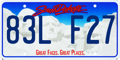 SD license plate 83LF27