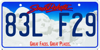 SD license plate 83LF29