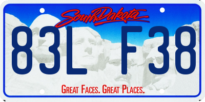 SD license plate 83LF38