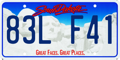 SD license plate 83LF41