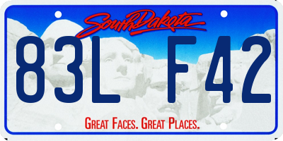 SD license plate 83LF42