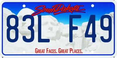 SD license plate 83LF49