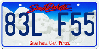 SD license plate 83LF55