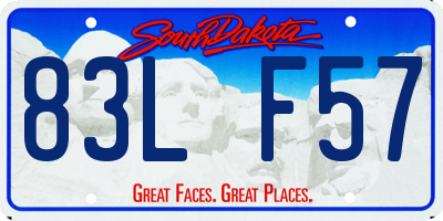 SD license plate 83LF57