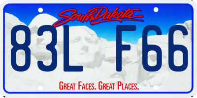 SD license plate 83LF66