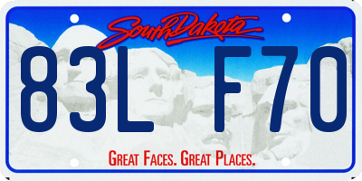 SD license plate 83LF70
