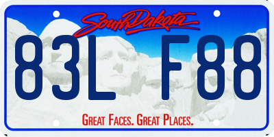 SD license plate 83LF88