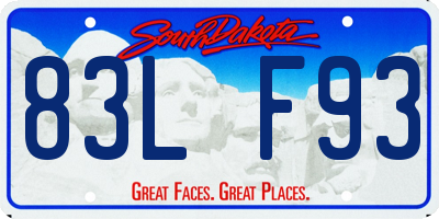 SD license plate 83LF93