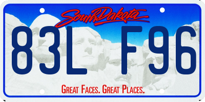 SD license plate 83LF96