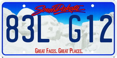 SD license plate 83LG12