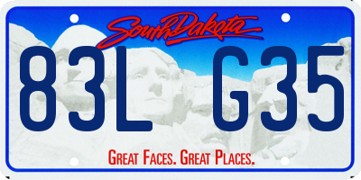 SD license plate 83LG35