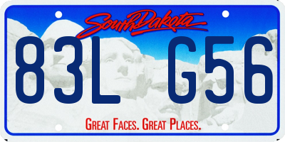 SD license plate 83LG56