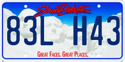 SD license plate 83LH43