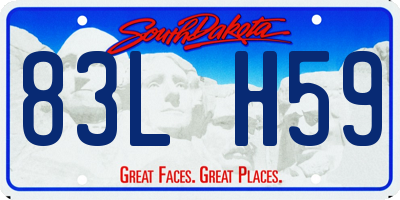SD license plate 83LH59